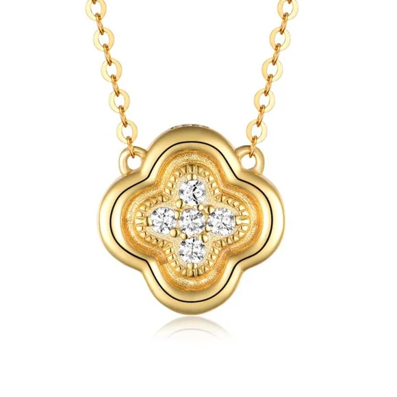 Gold Floral Pendant Necklace